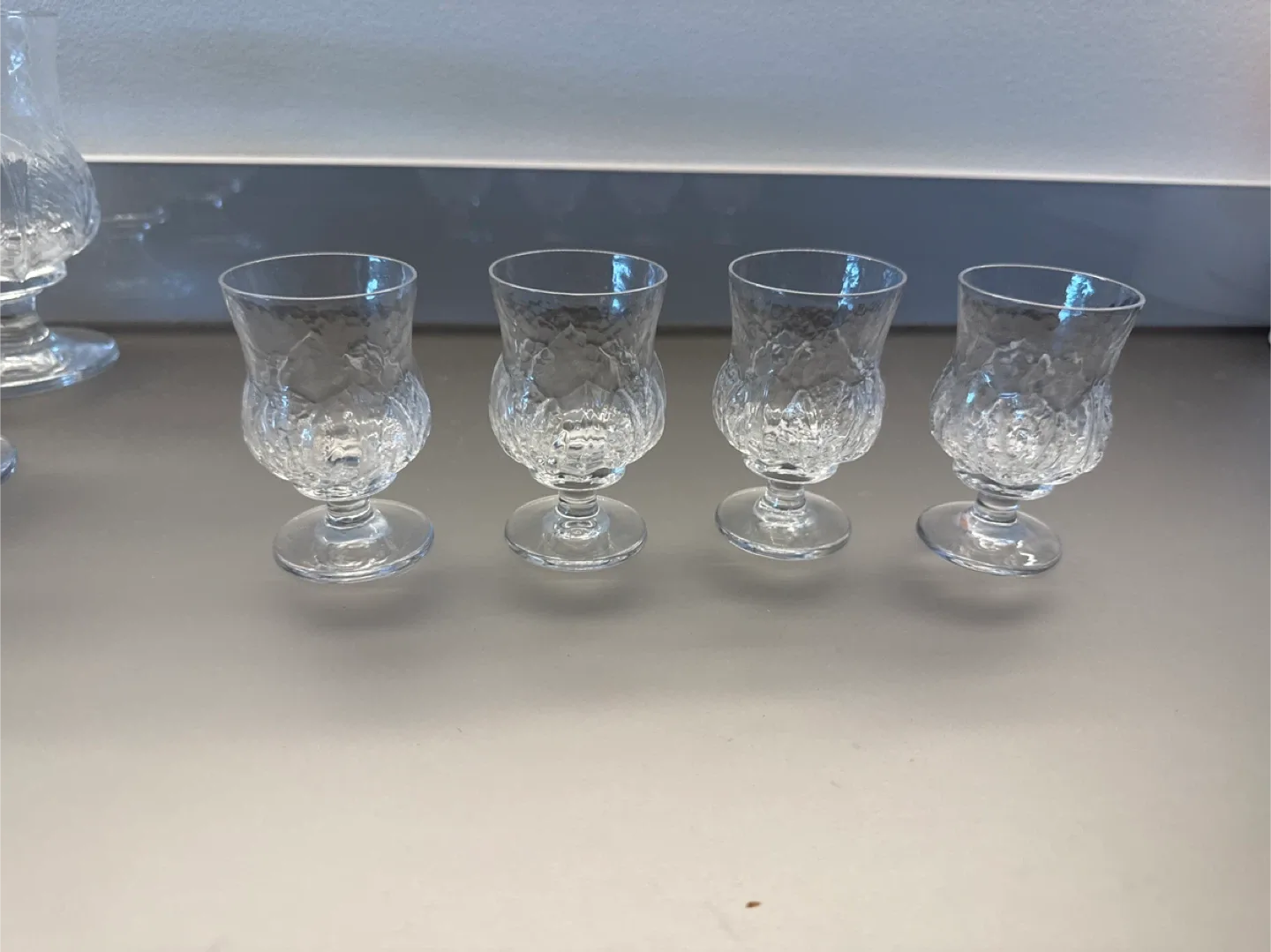 Set of 4 Orrefors crystal Eden sherry glasses