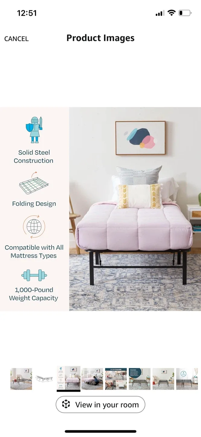 Black Metal Bedframe- Twin XL image indicator(3)