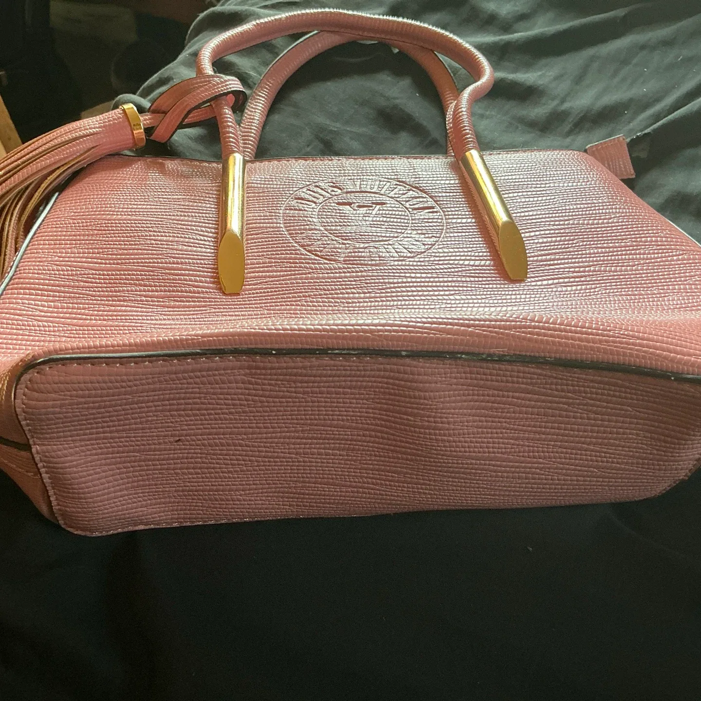 Louis Vuitton Pink Leather Embossed Handbag image indicator(10)
