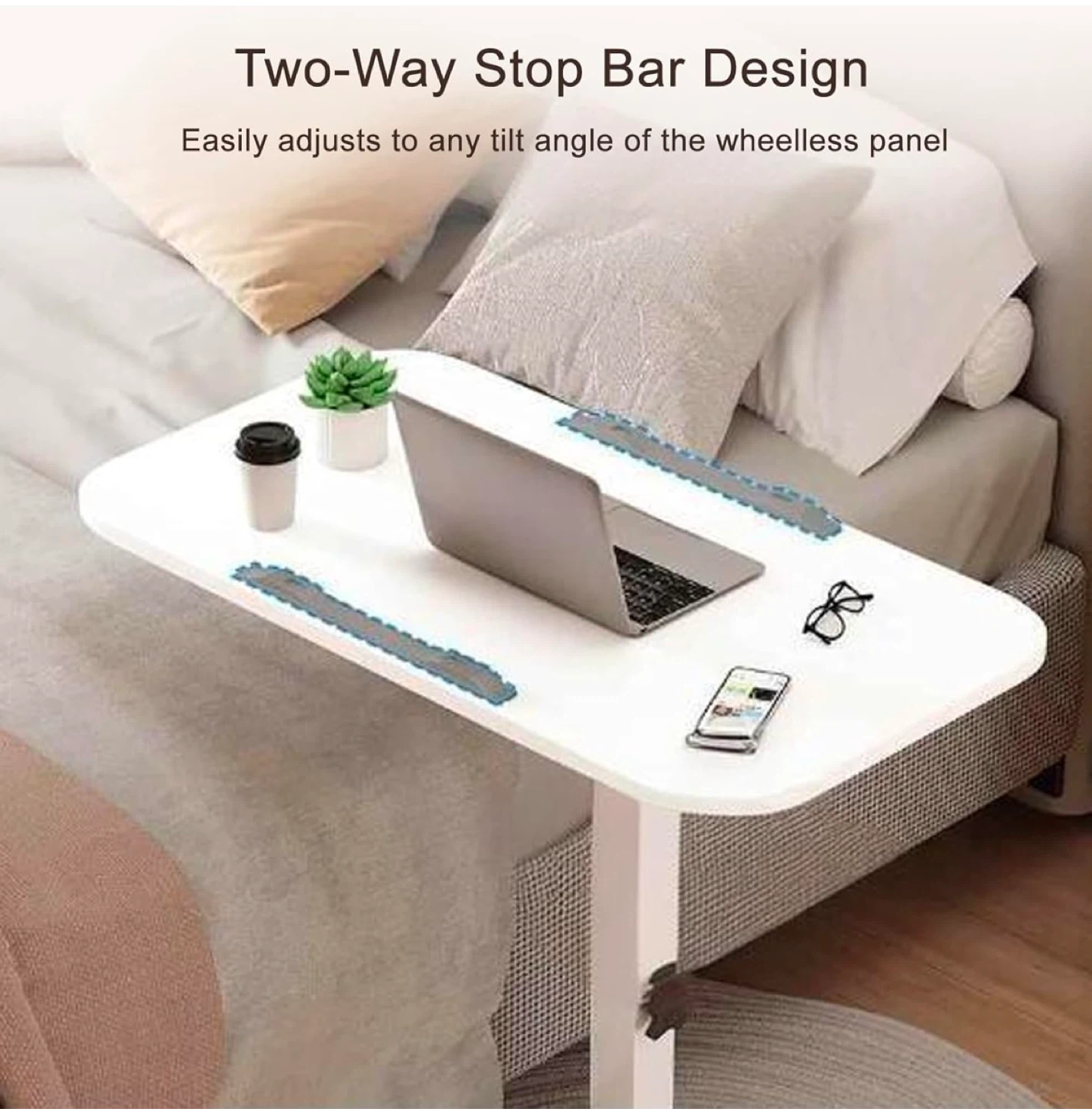 Adjustable Wheeled Overbed Laptop Table - photo 2