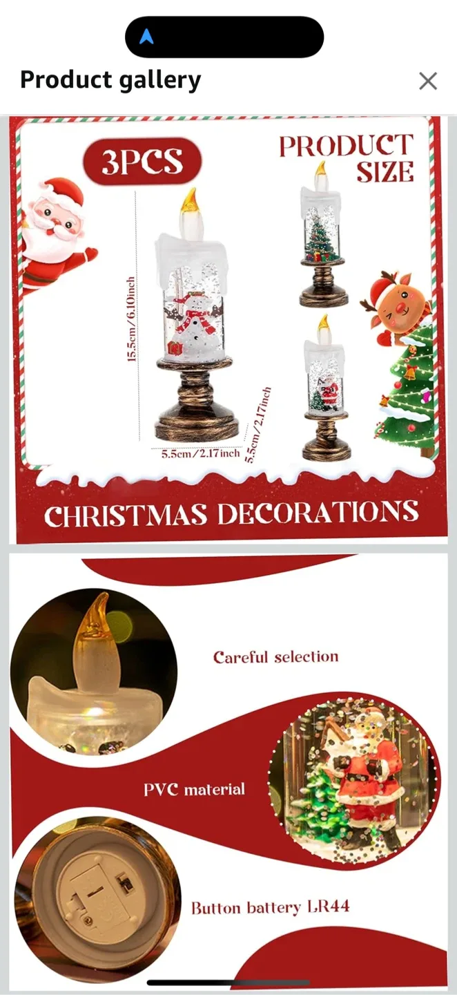Christmas Snow Globe Candle - Set of 3 image indicator(6)