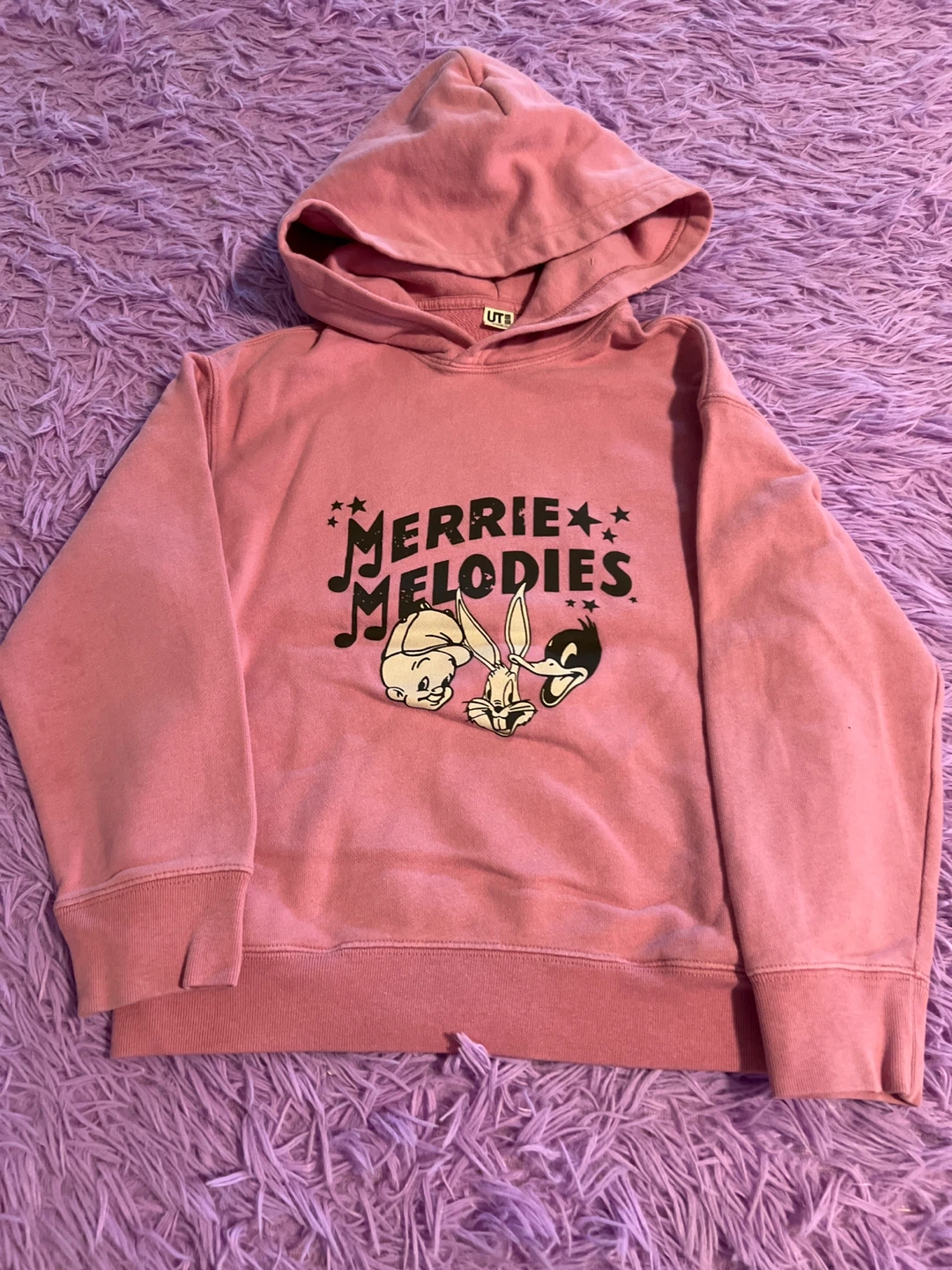 UNIQLO UT Merrie Melodies Hoodie Size 7-8 Pink