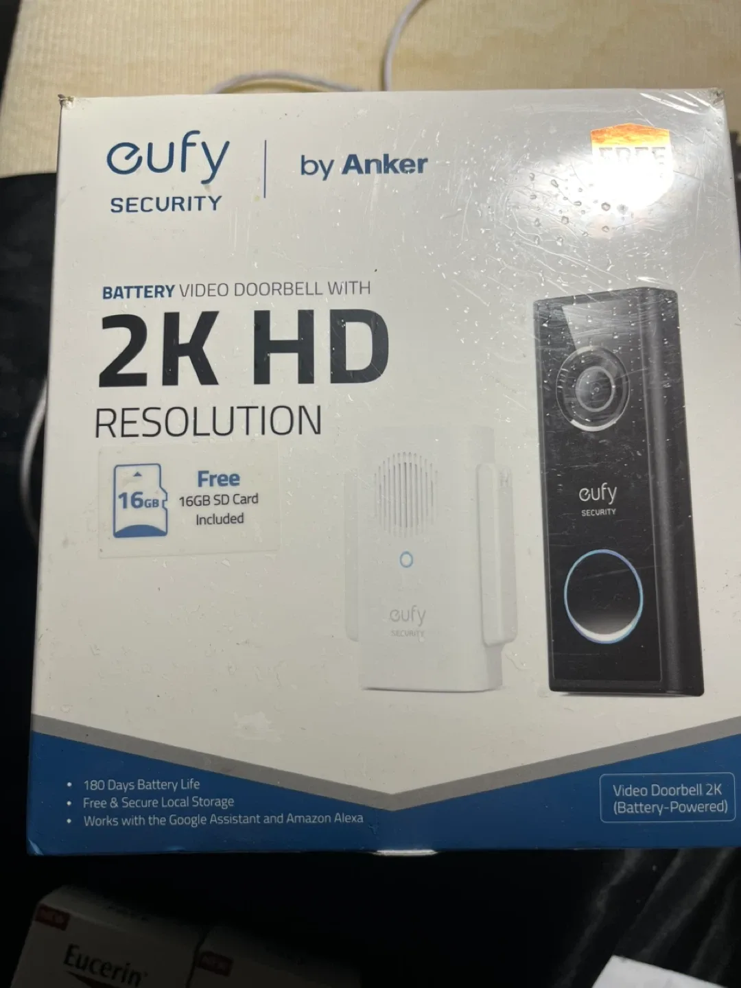 Eufy Security 2K HD Battery Video Doorbell - New