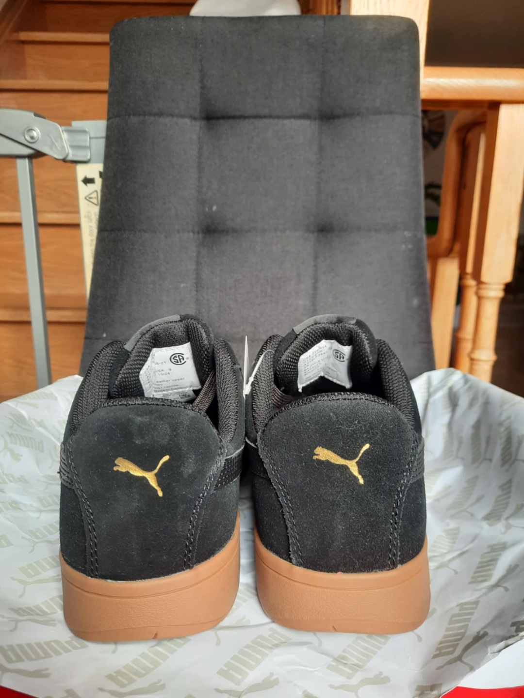 Puma Suede Black/Gum Sole Shoes - Size 9 M - photo 2