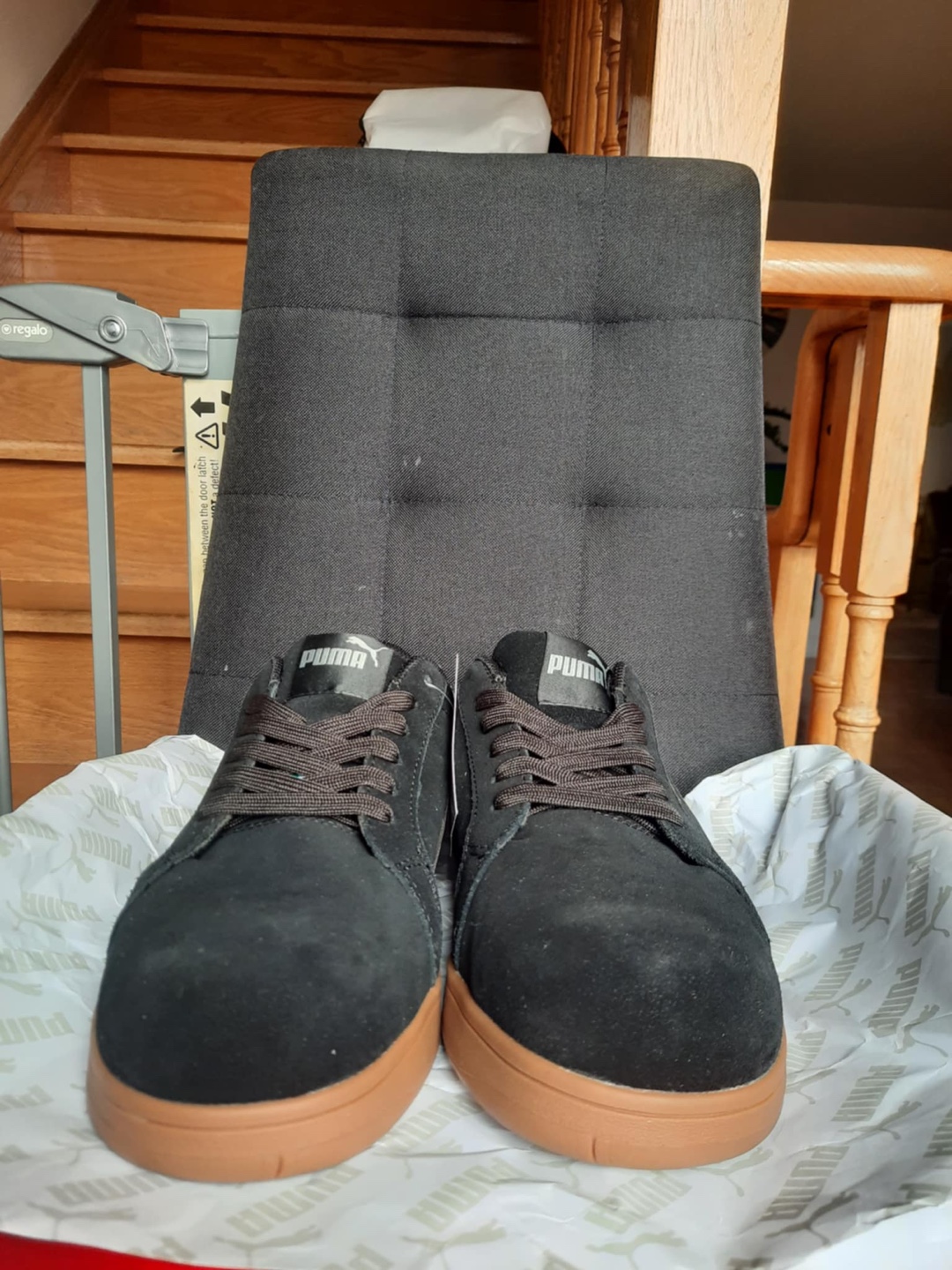 Puma Suede Black/Gum Sole Shoes - Size 9 M - photo 3