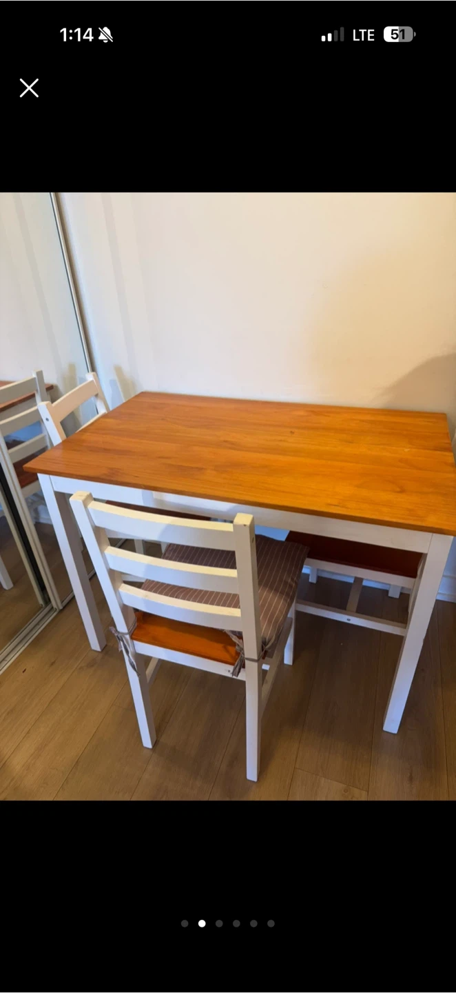 Wood Dining Table Set with 4 Chairs - photo 2