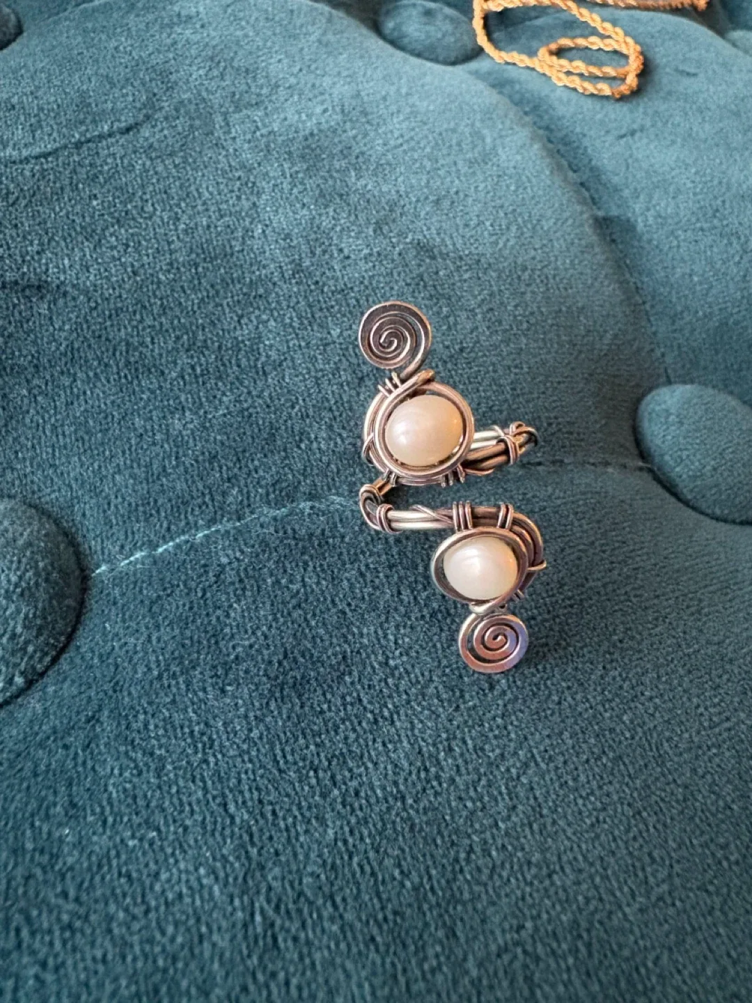 Pearl Sterling Silver Adjustible Ring image indicator(5)