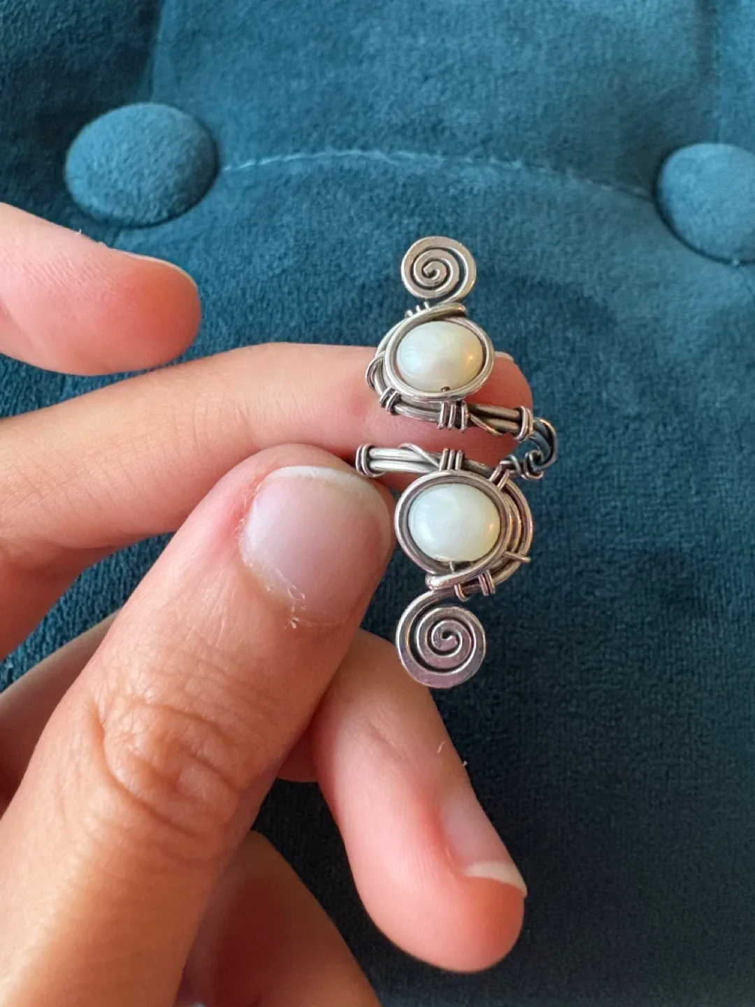 Pearl Sterling Silver Adjustible Ring image indicator(7)