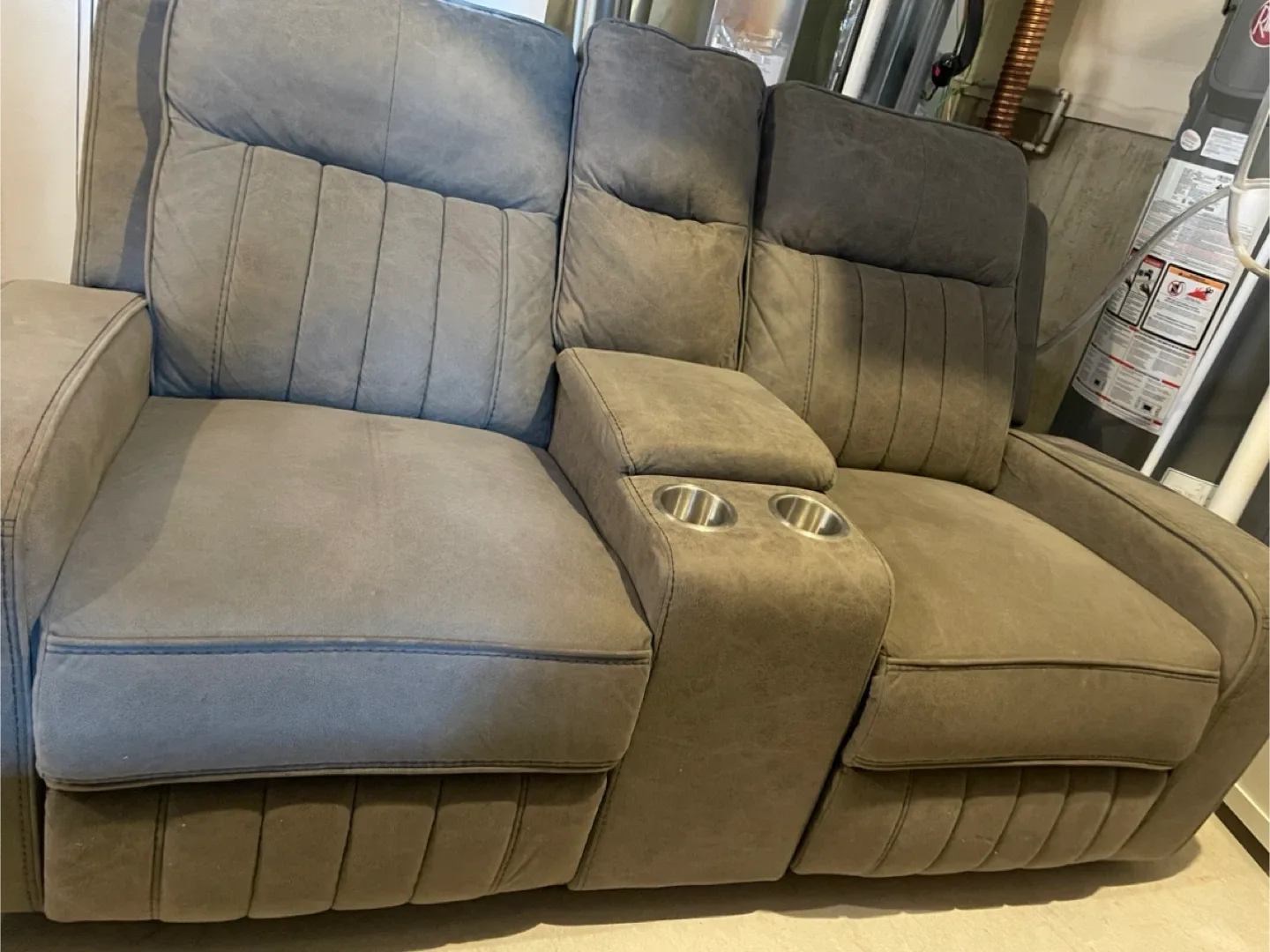 Reclining Sofa with USB Ports and Cupholders image indicator(2)