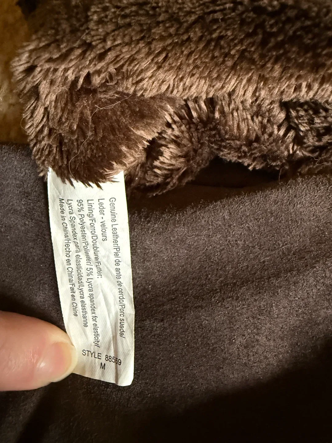 Brown Suede Gloves with Fur Trim image indicator(6)