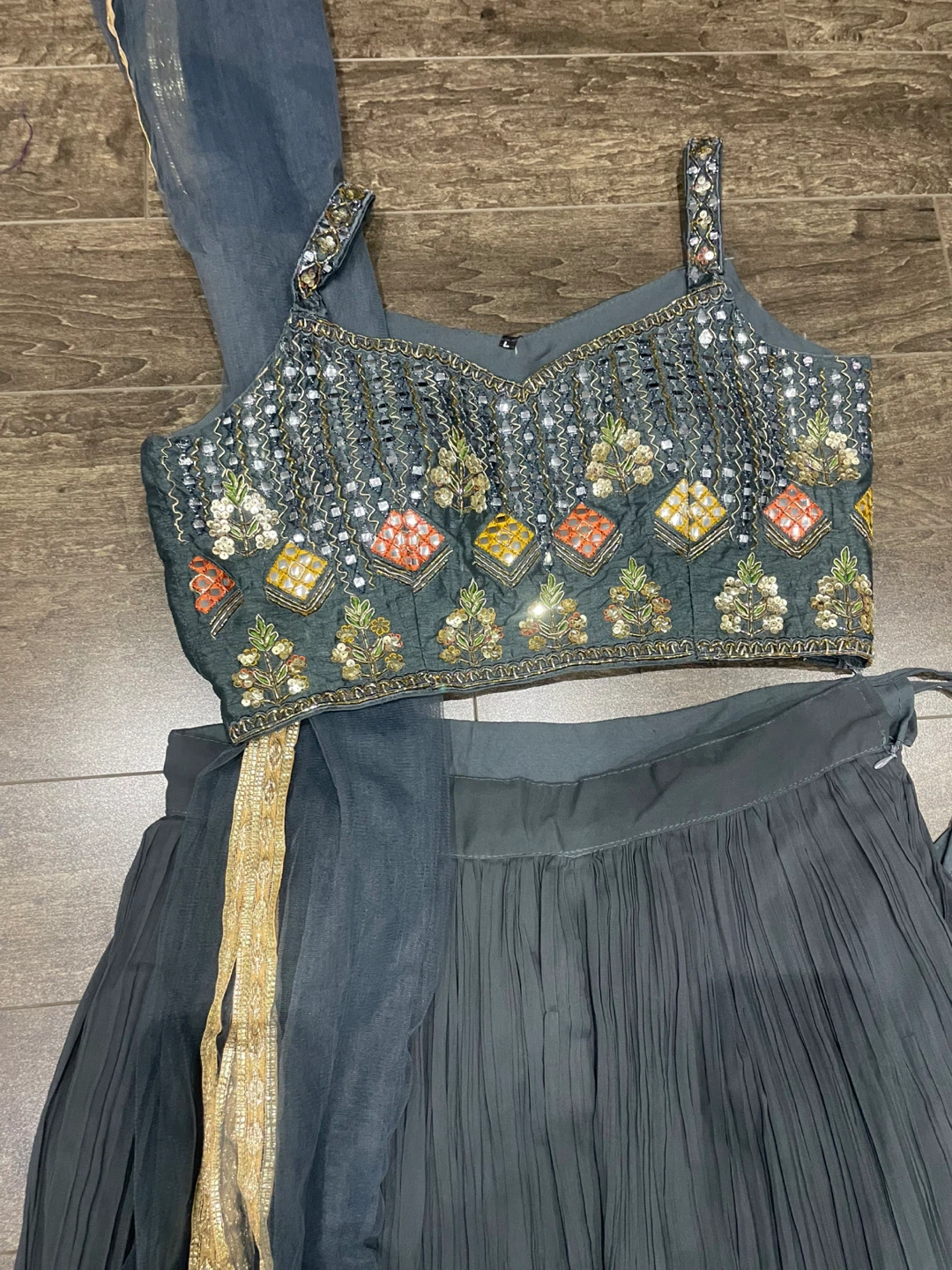 Grey Indian Lehenga Choli Set - photo 4