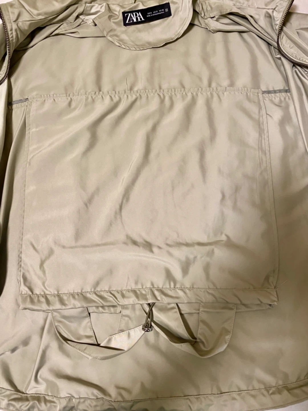 Zara Olive Jacket Size S (Packable Attached Backpack) - photo 3