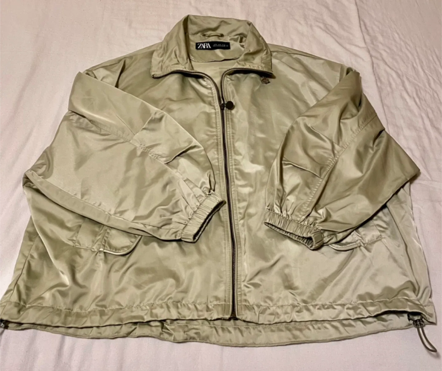 Zara Olive Jacket Size S (Packable Attached Backpack) thumbnail