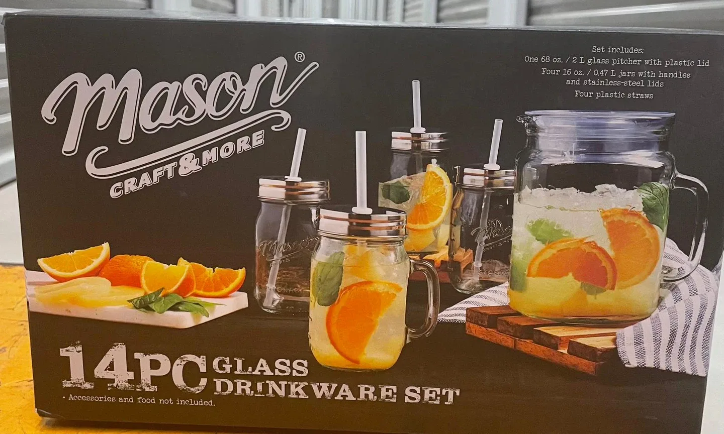 Mason Craft & More 14-Piece Glass Drinkware Set thumbnail