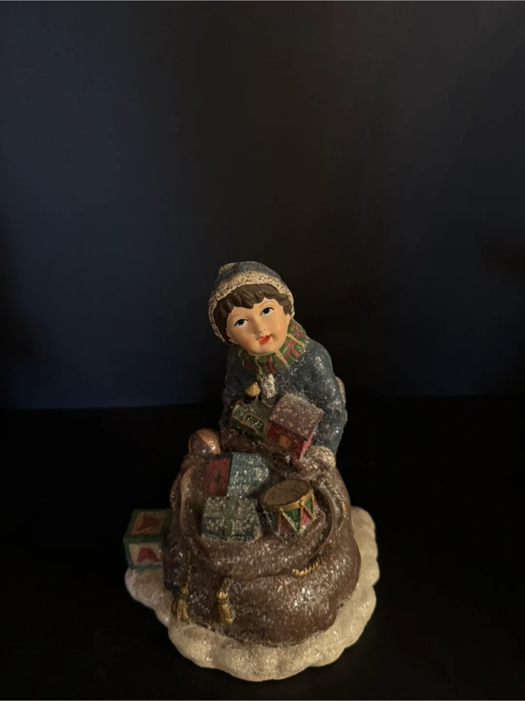 Vintage Santa and Children Christmas Figurine Set image indicator(7)