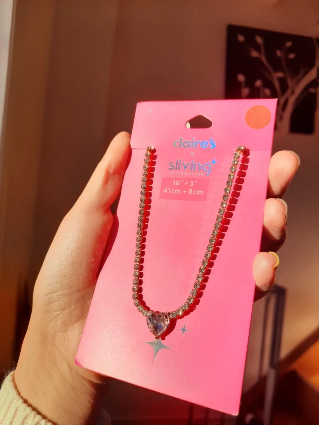 Claire's x Sliving Rhinestone Heart Necklace - NEW