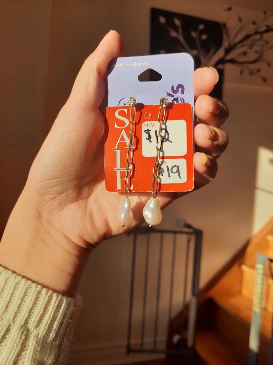 Claire's Dangle Pearl Earrings - New