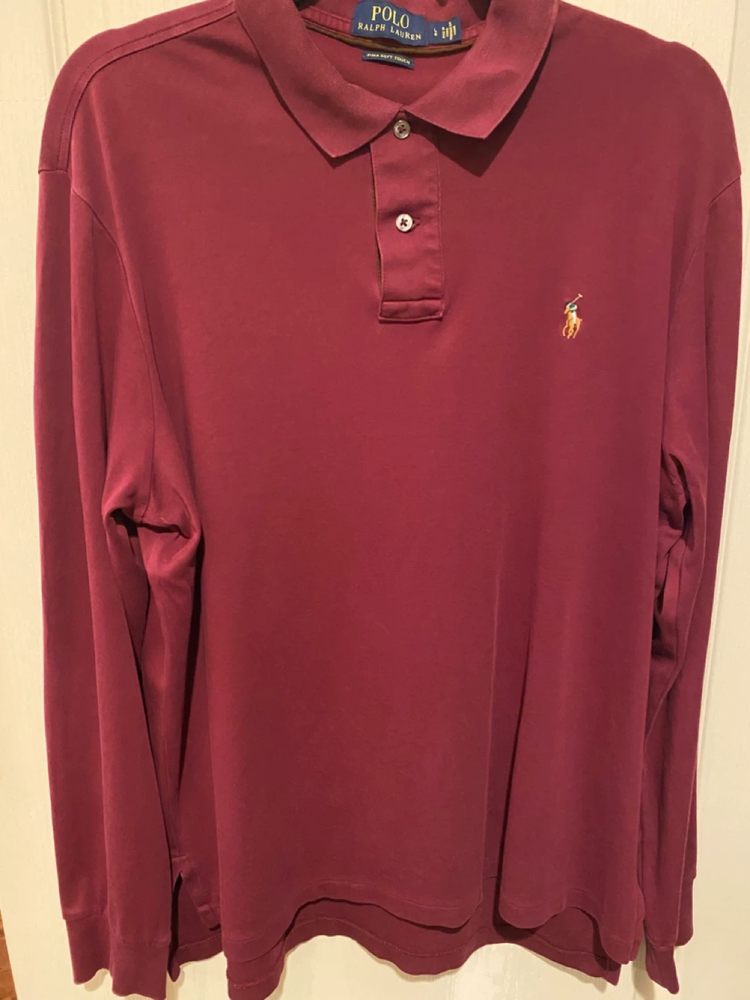 Polo Ralph Lauren Burgundy Long Sleeve Polo - L
