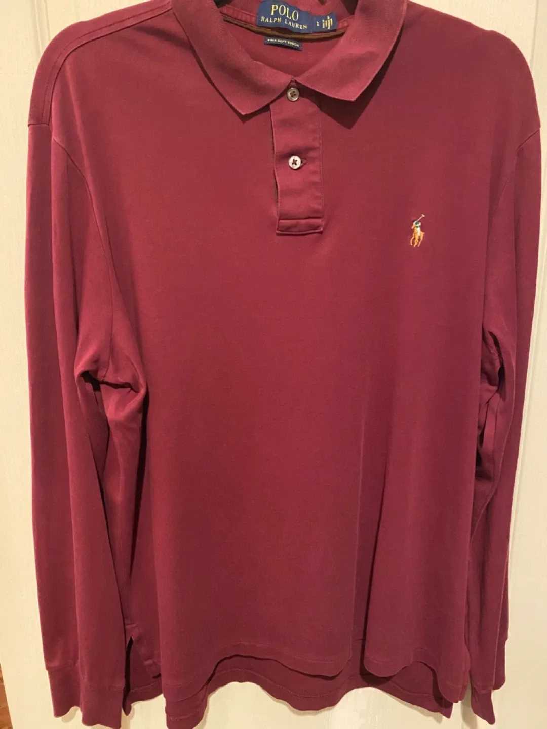 Polo Ralph Lauren Burgundy Long Sleeve Polo - L