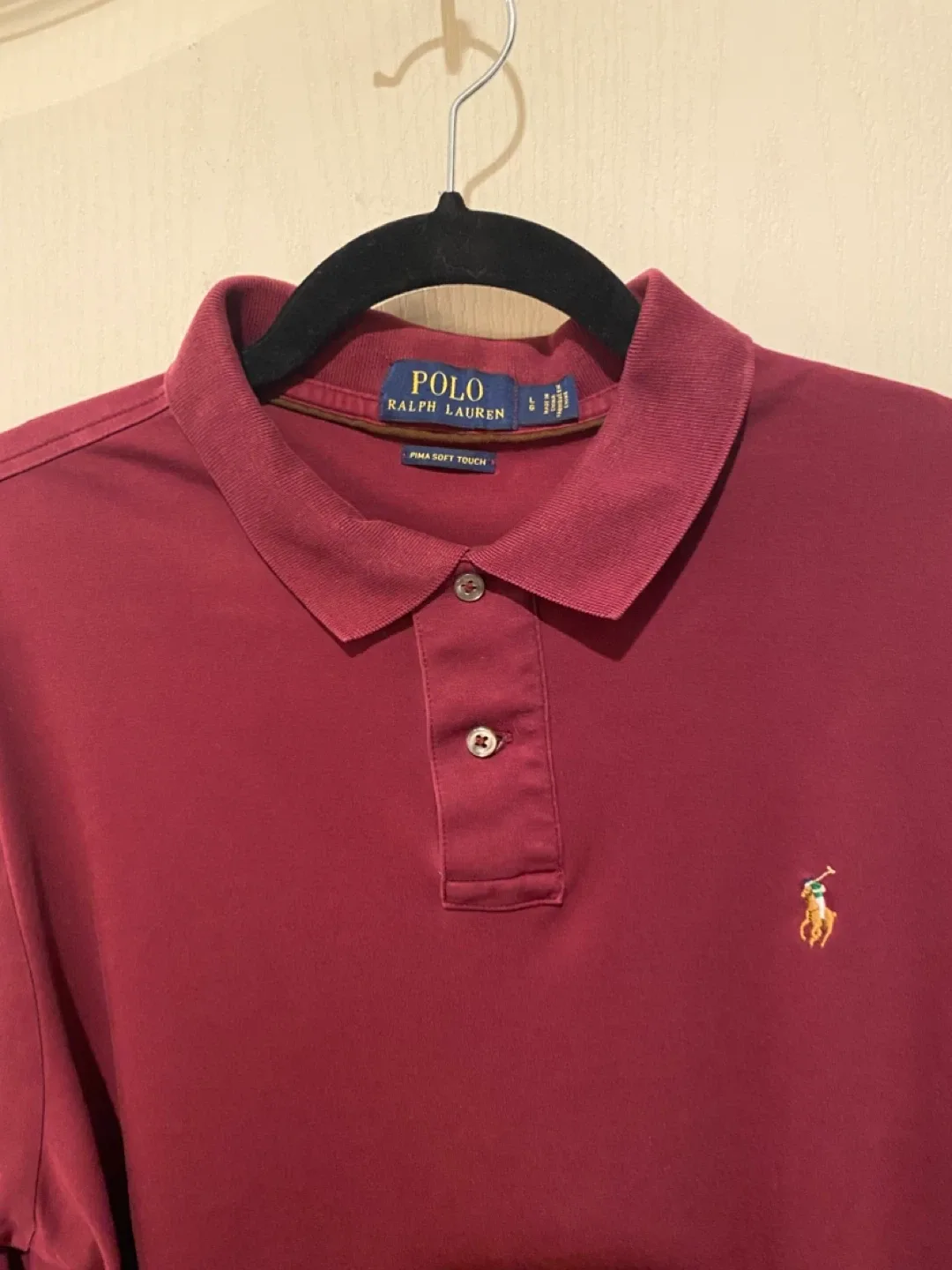 Polo Ralph Lauren Burgundy Long Sleeve Polo - L image indicator(2)