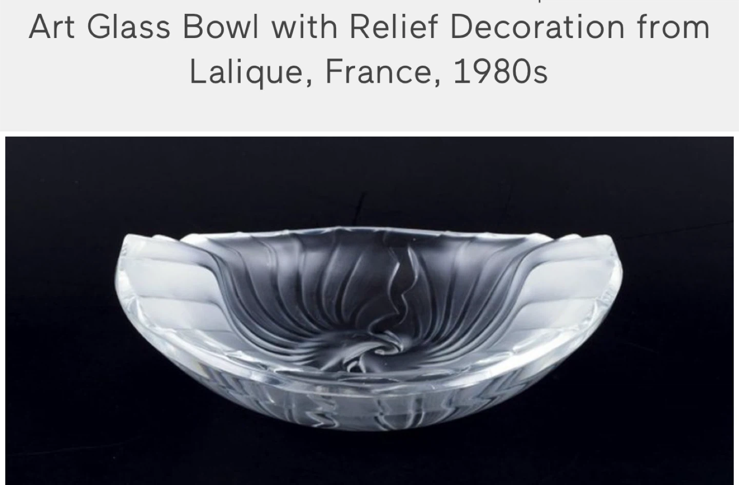 Lalique France Art Glass Bowl