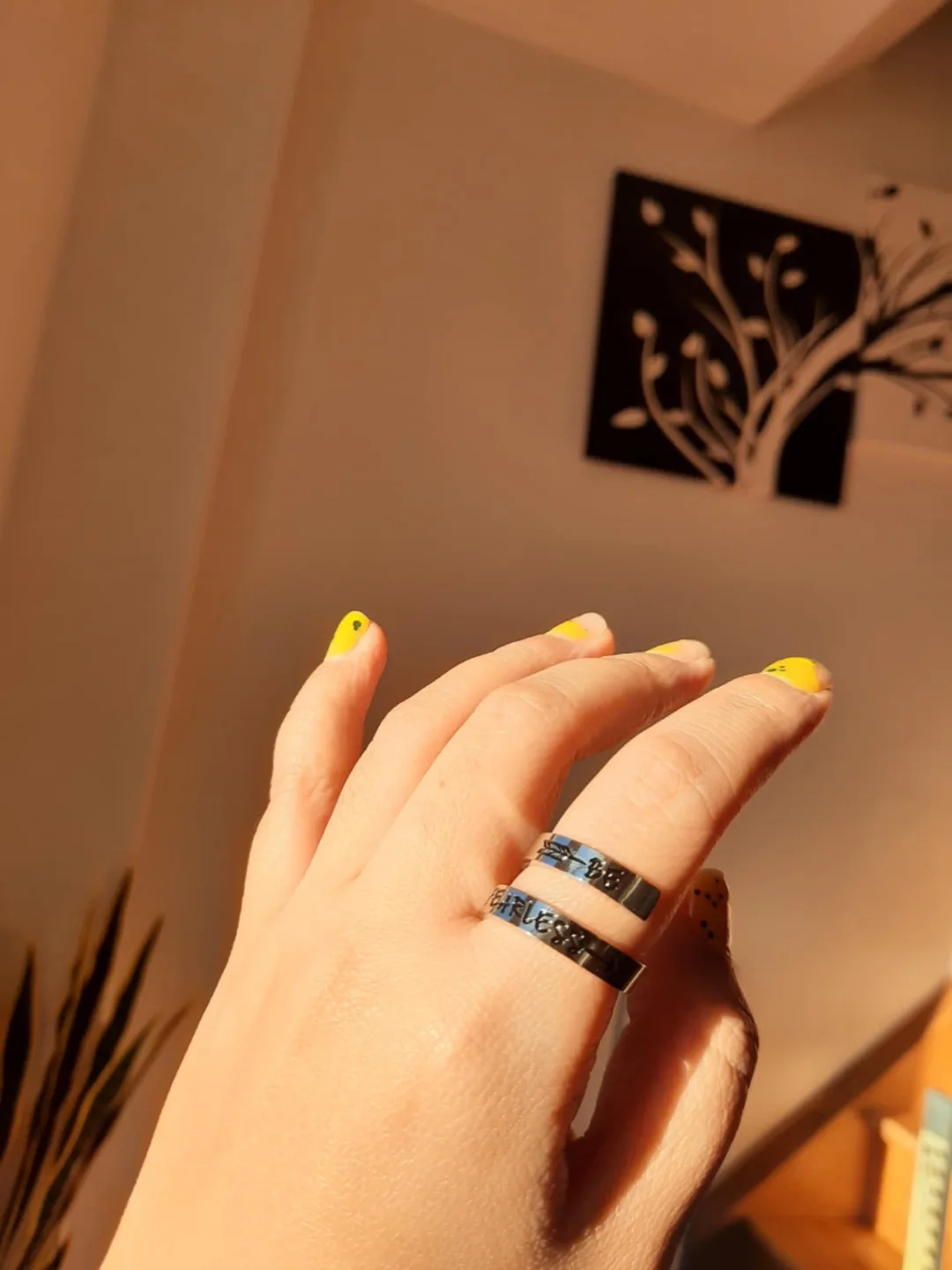 Silver Ring Set - 'Be Fearless' size 8