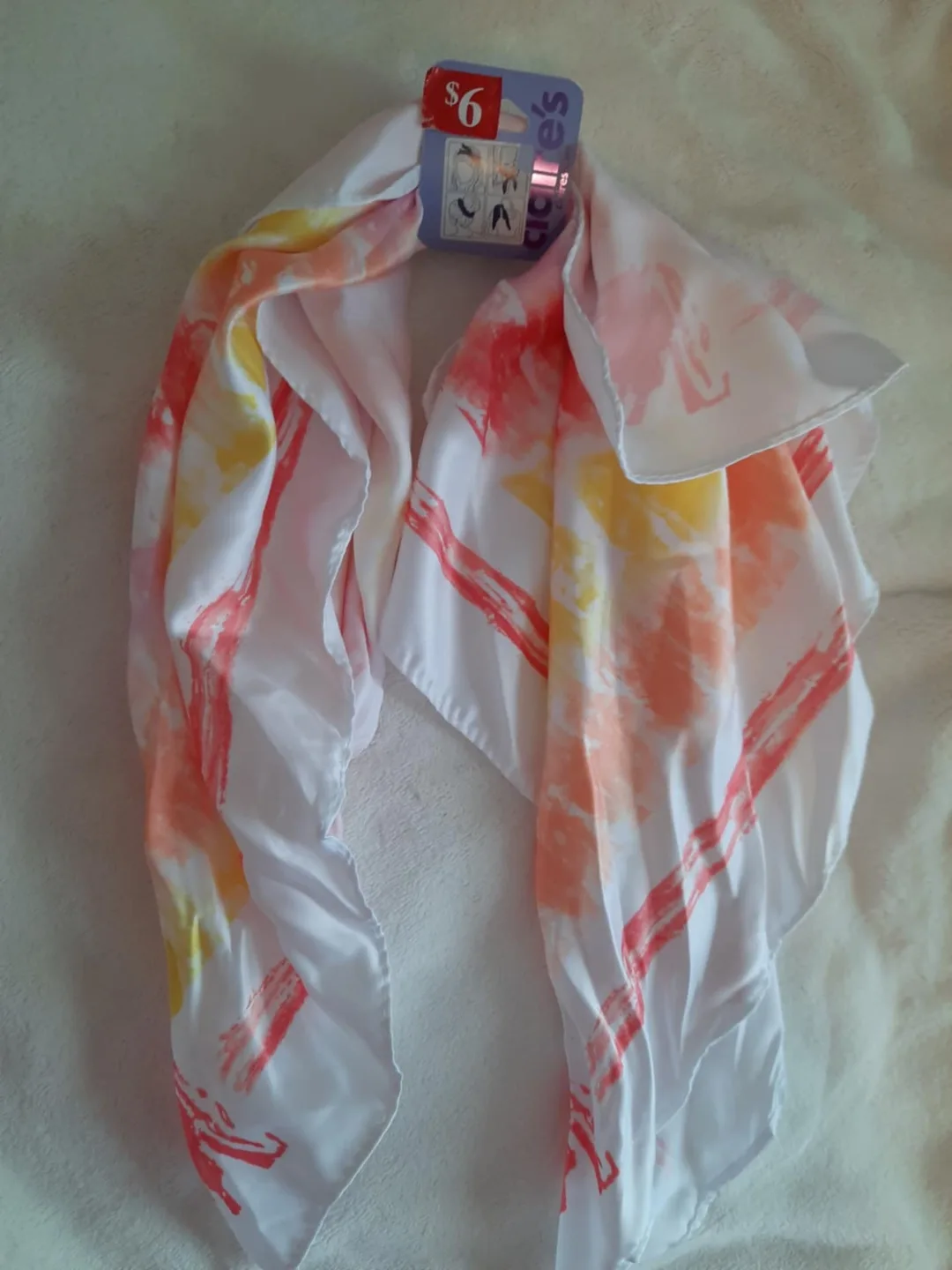 Claire's Scarf - White, Yellow, Orange