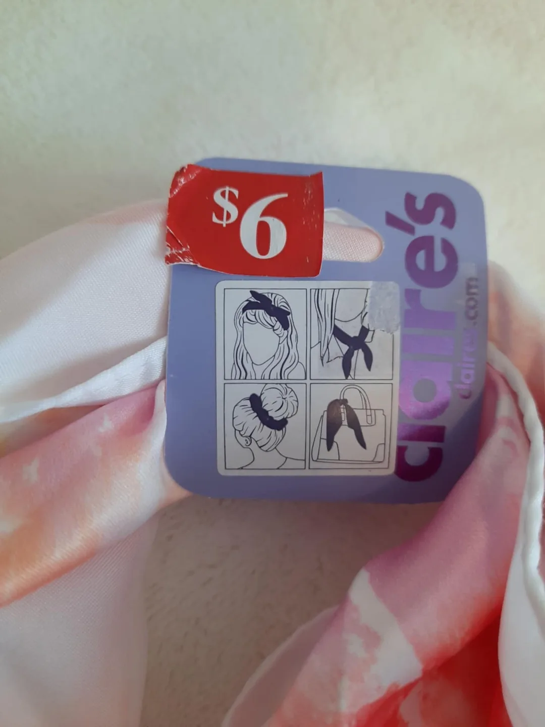 Claire's Scarf - White, Yellow, Orange image indicator(2)