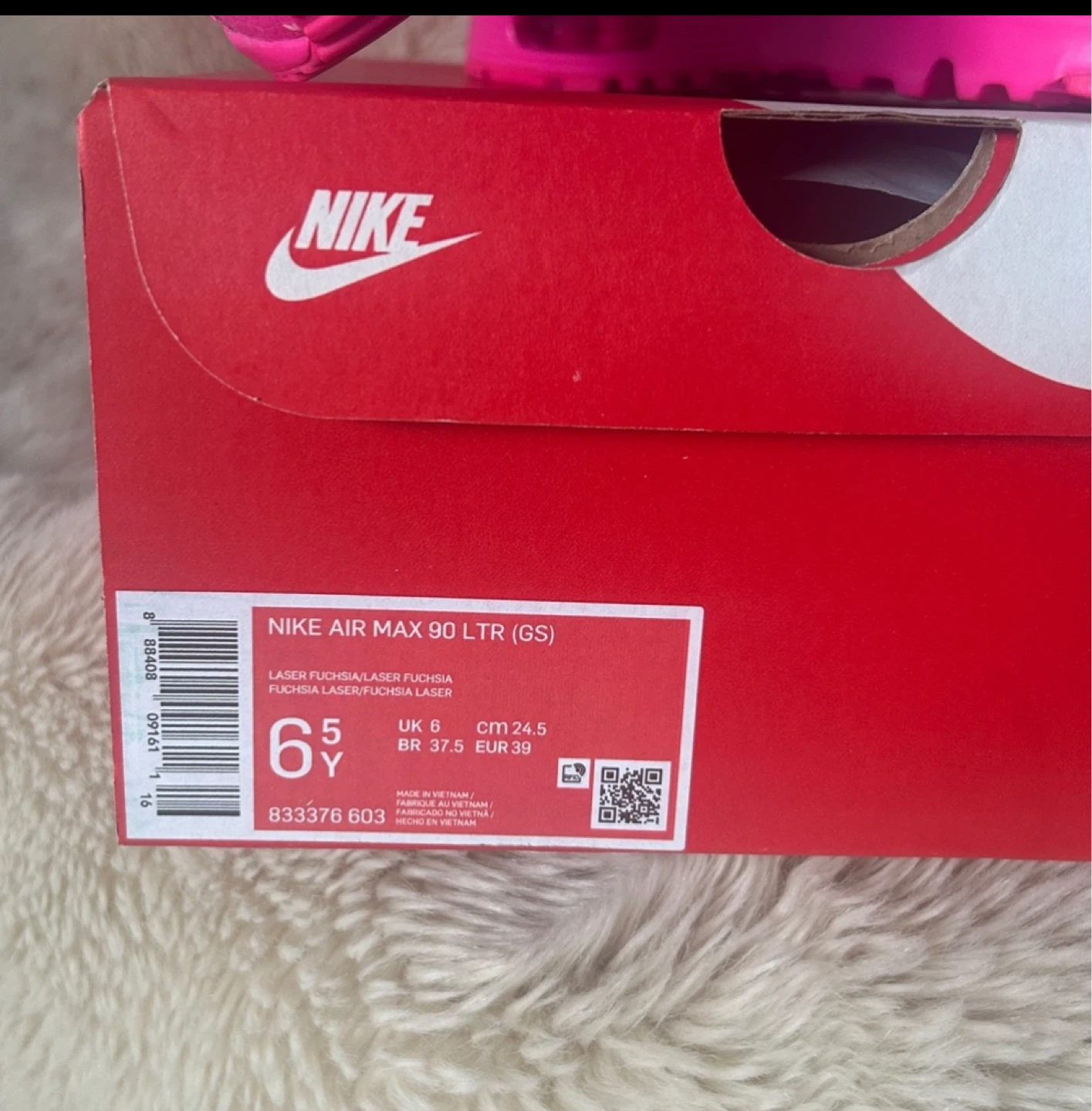 New Nike Air Max 90 LTR (GS) Laser Fuchsia - Size 6.5Y - photo 4