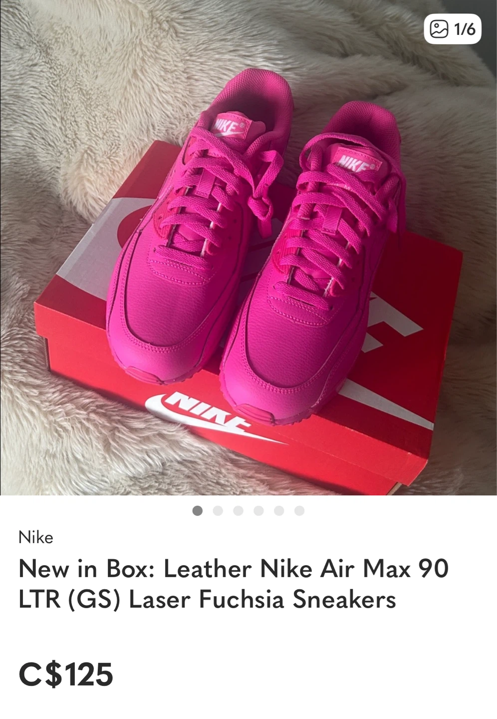New Nike Air Max 90 LTR (GS) Laser Fuchsia - Size 6.5Y - photo 2