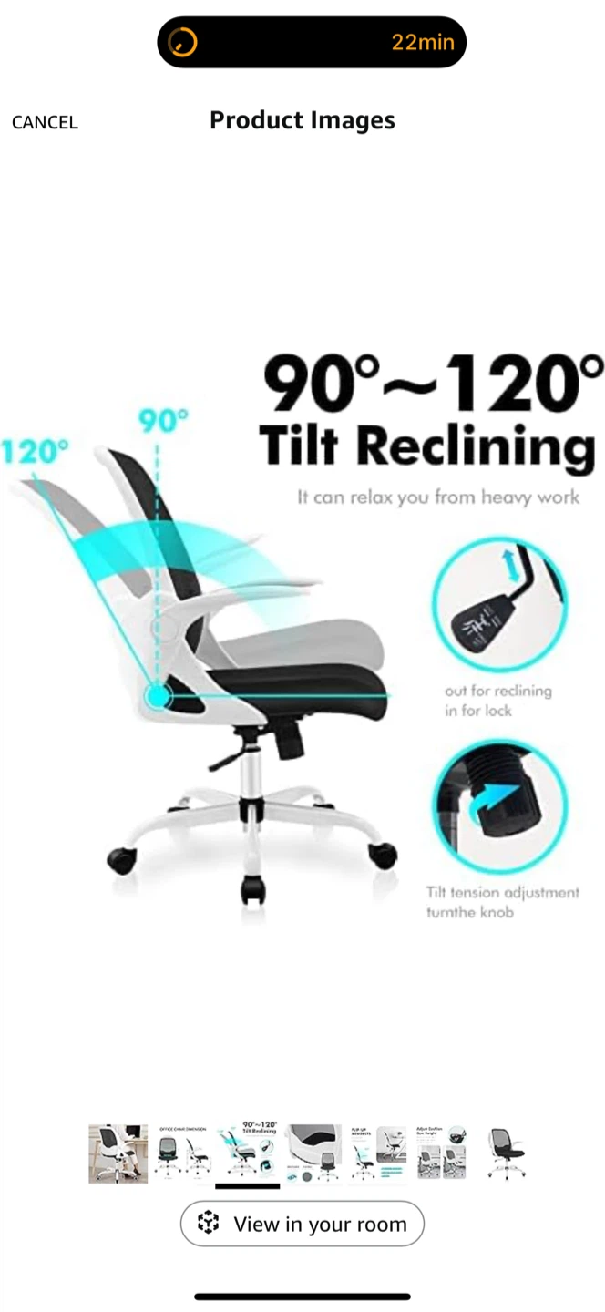 Ergonomic Desk Chair - White - photo 5