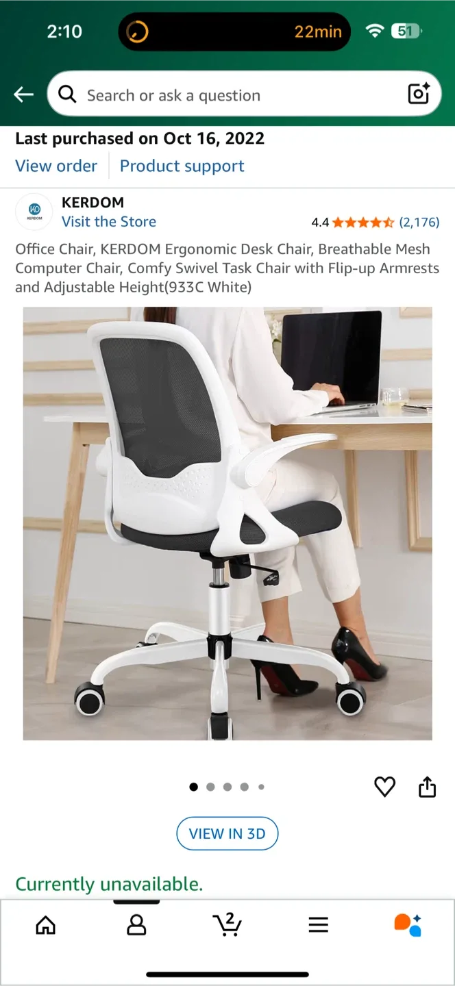 Ergonomic Desk Chair - White image indicator(3)