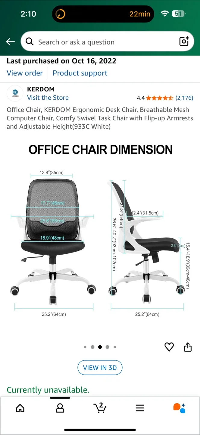 Ergonomic Desk Chair - White image indicator(4)