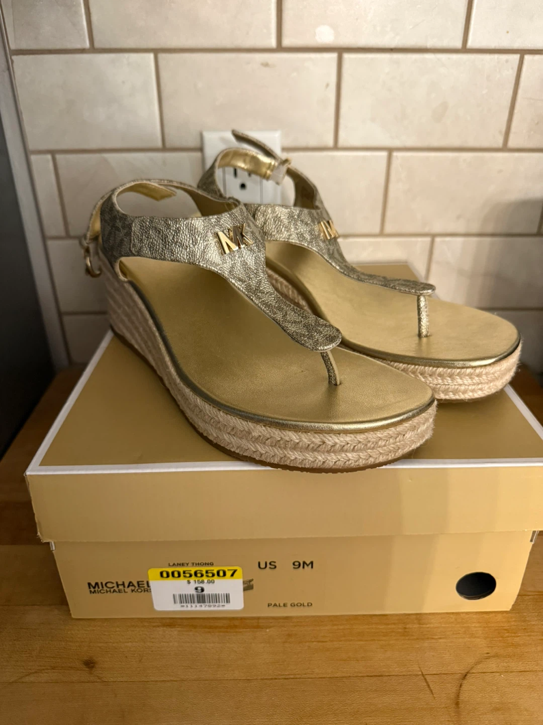 Michael Kors Laney Thong Wedge Sandals - Size 9M