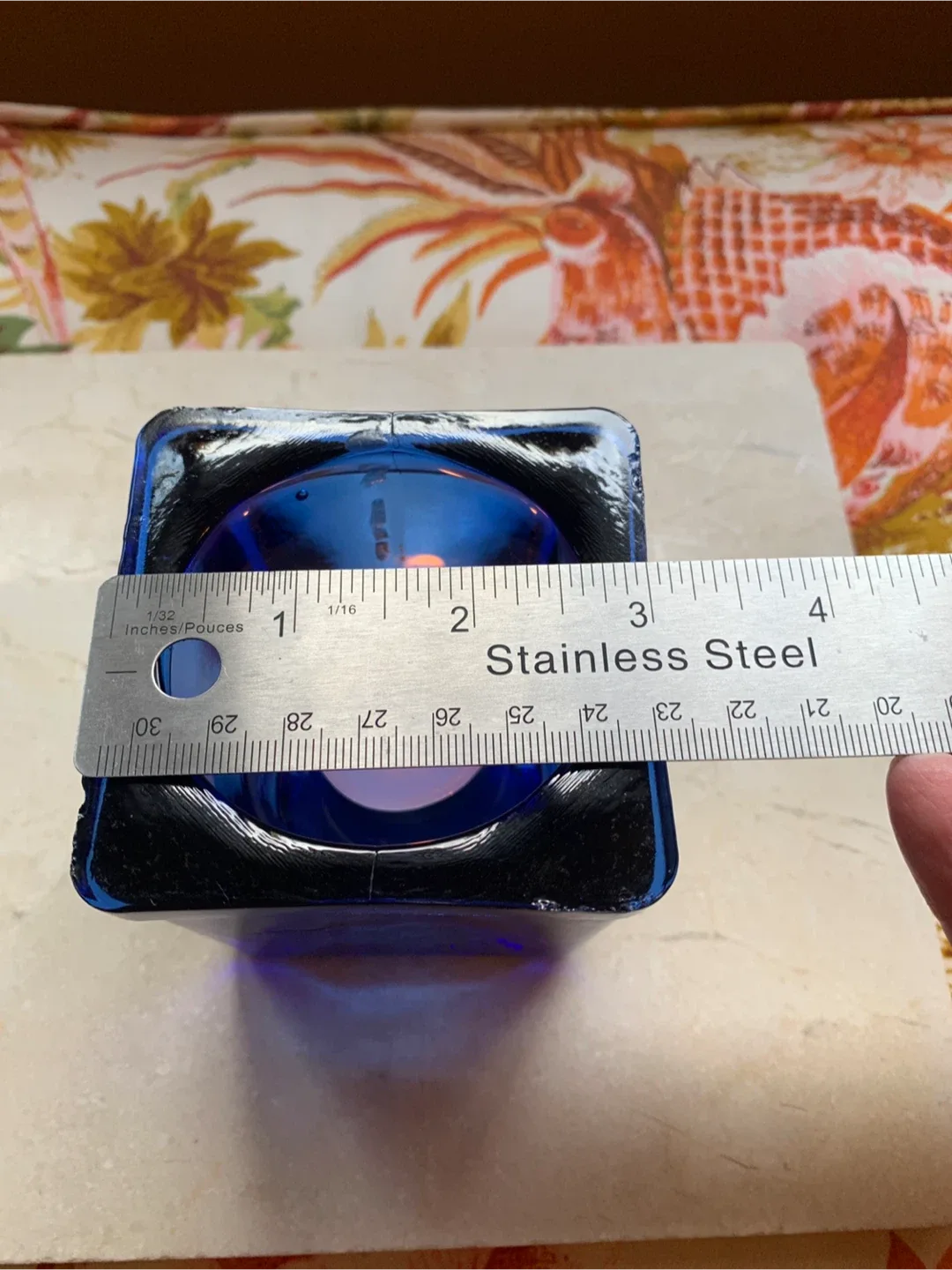 Blue Recycled Glass Candle Holder image indicator(6)