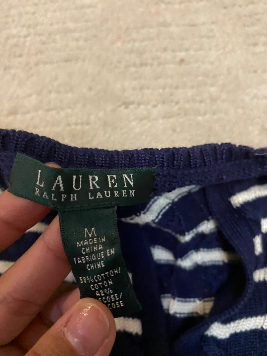 Lauren Ralph Lauren Striped Sweater - Size M image indicator(2)