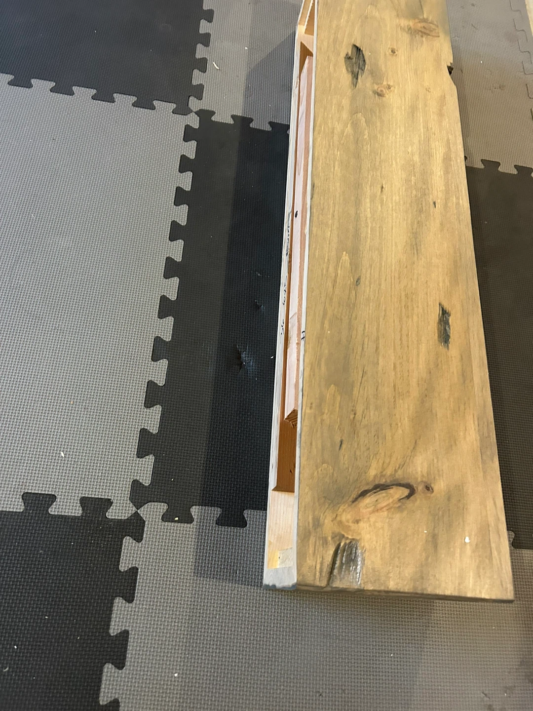 Rustic wood mantle - photo 2