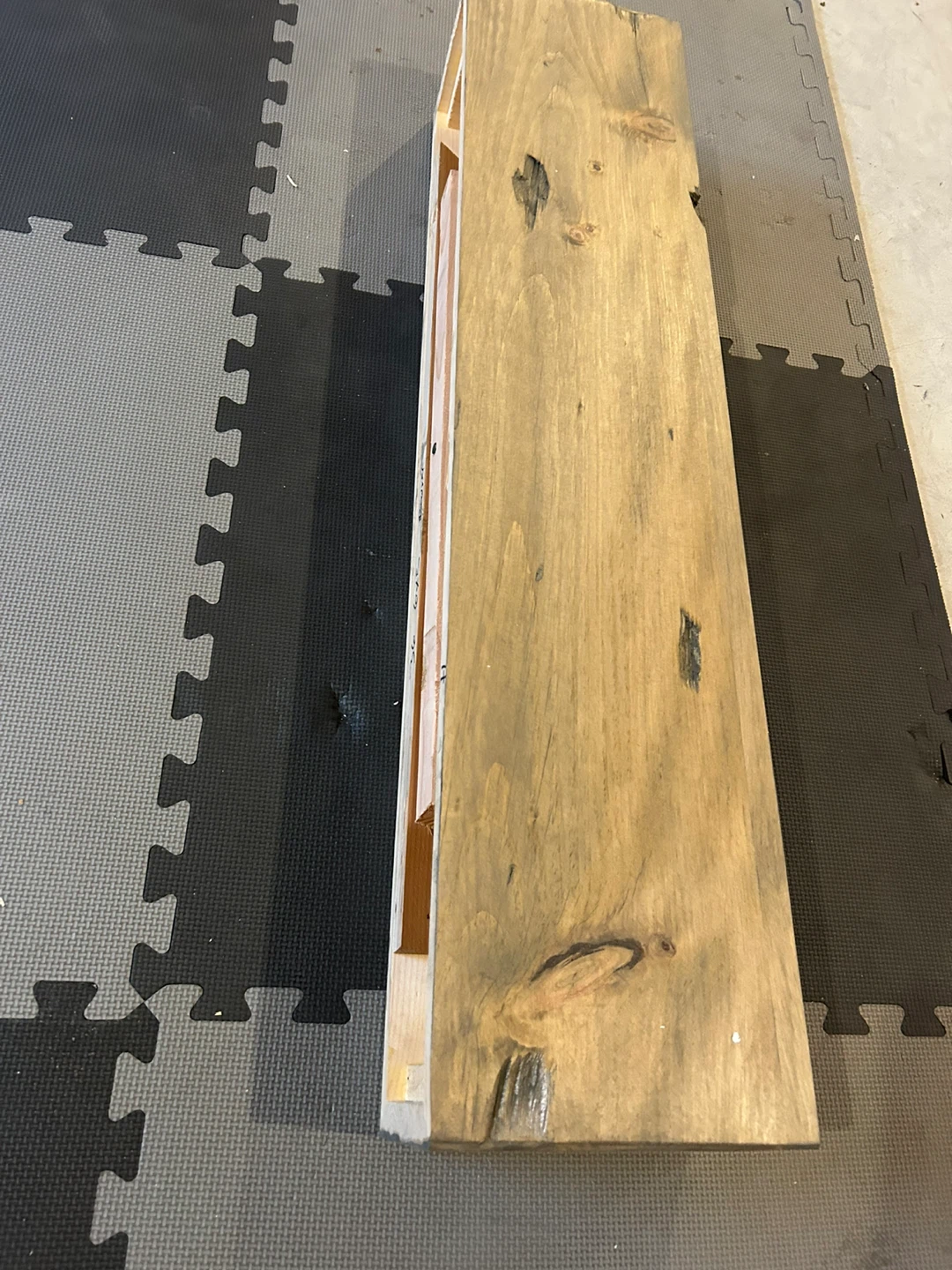 Rustic wood mantle