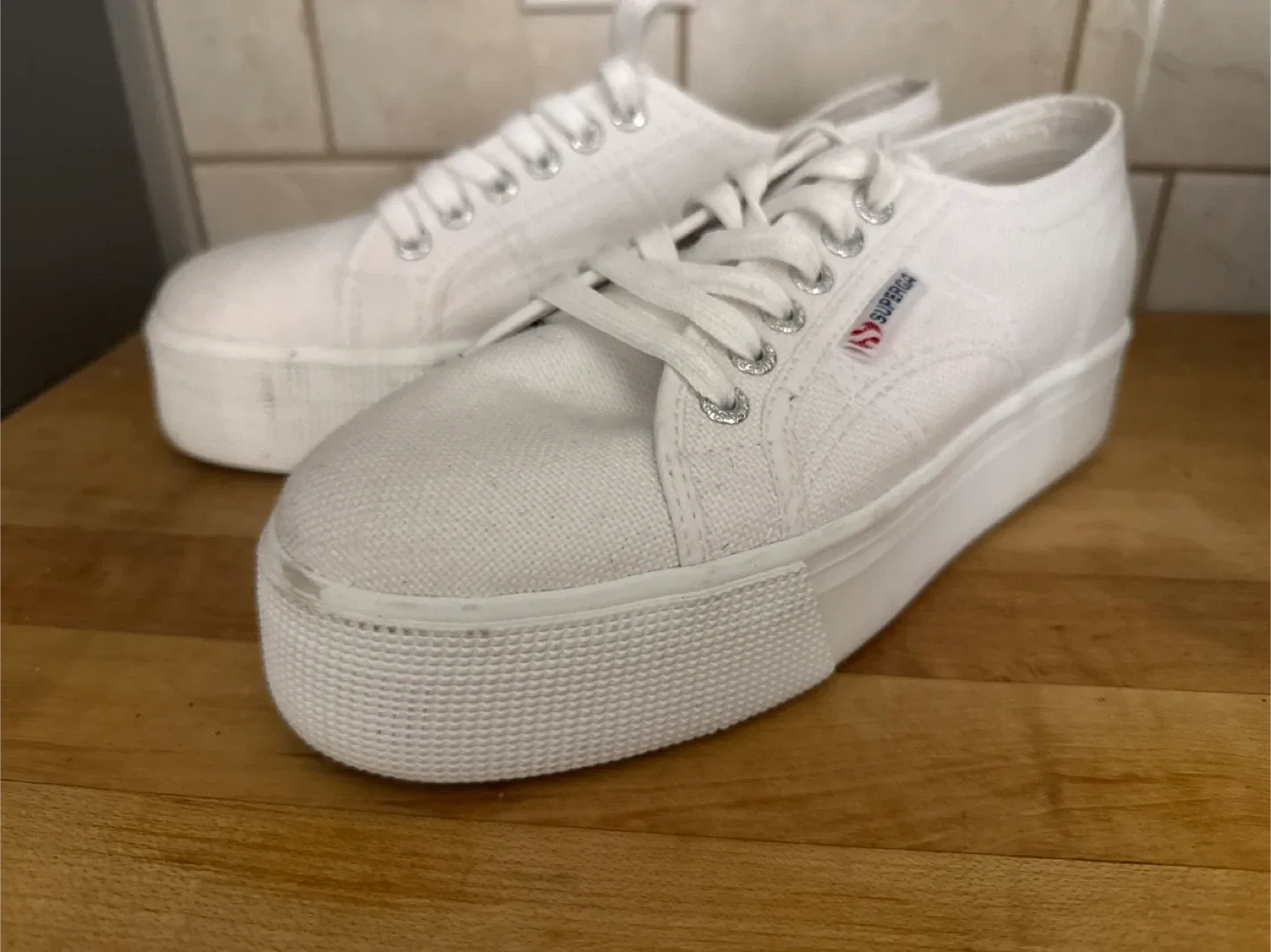 Superga White Platform Sneakers