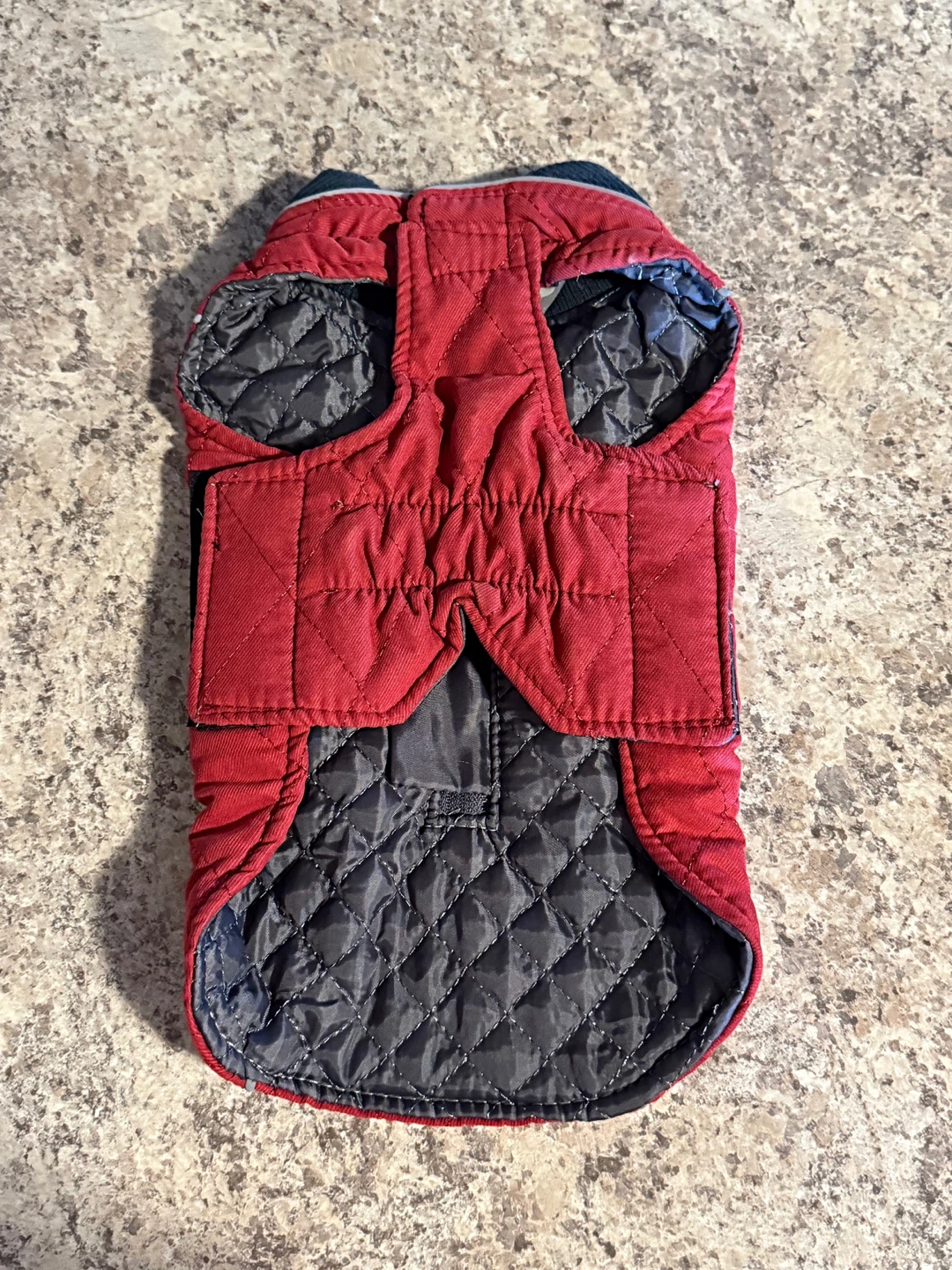 Red Quilted Dog Coat - Size small - photo 2