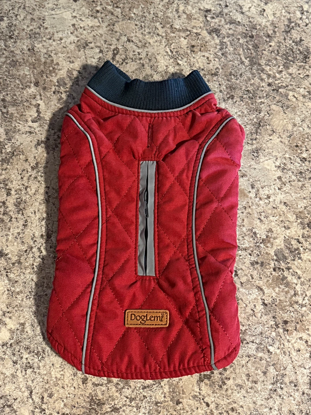 Red Quilted Dog Coat - Size small