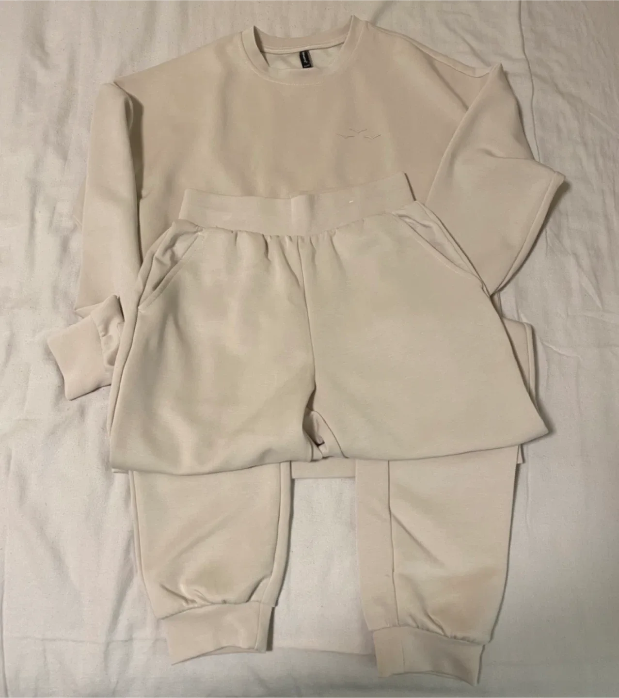 LazzyPants Cream Loungewear Set - Size XS thumbnail