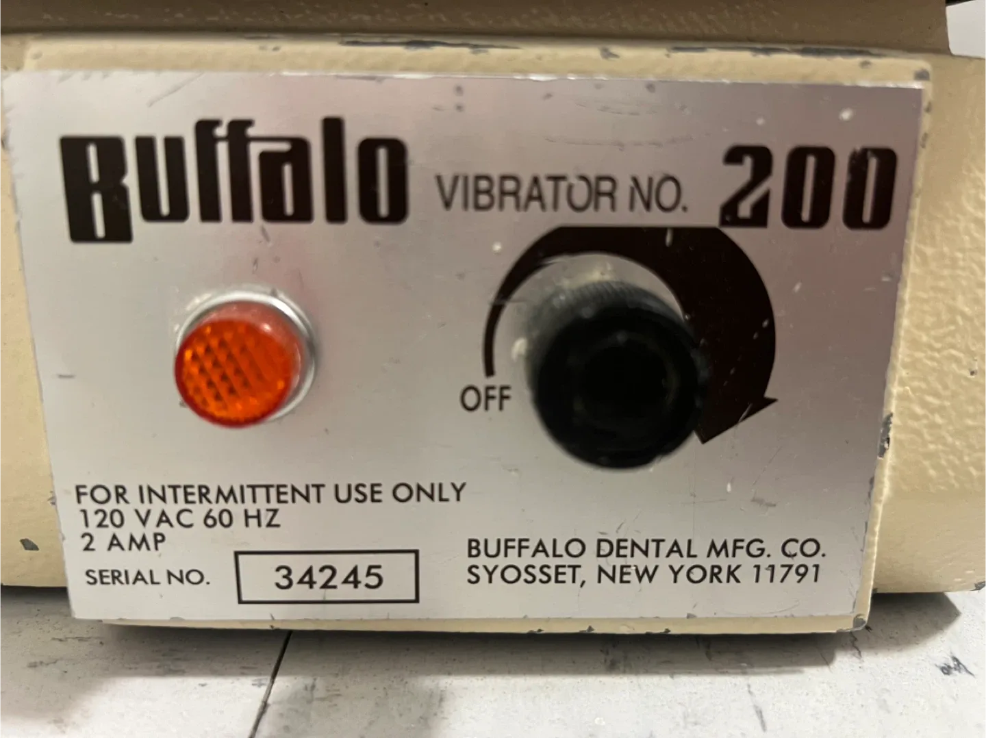 Buffalo Vibrator No. 200 Dental Lab Equipment image indicator(2)