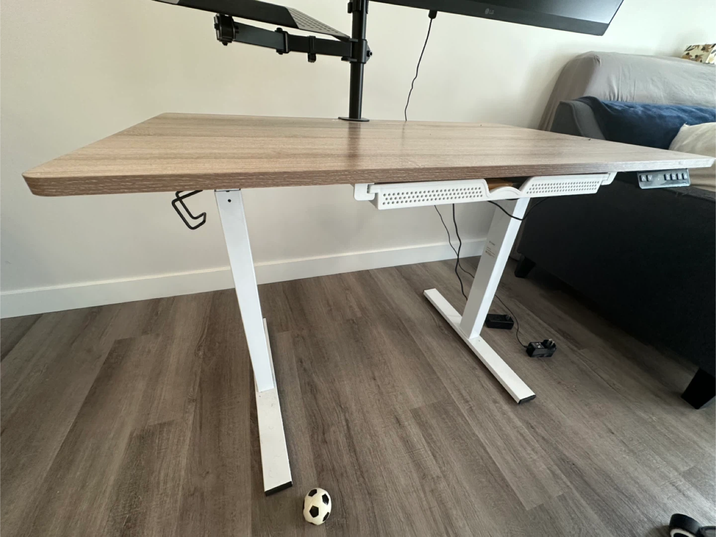 Adjustable Standing Desk - Oak Finish
