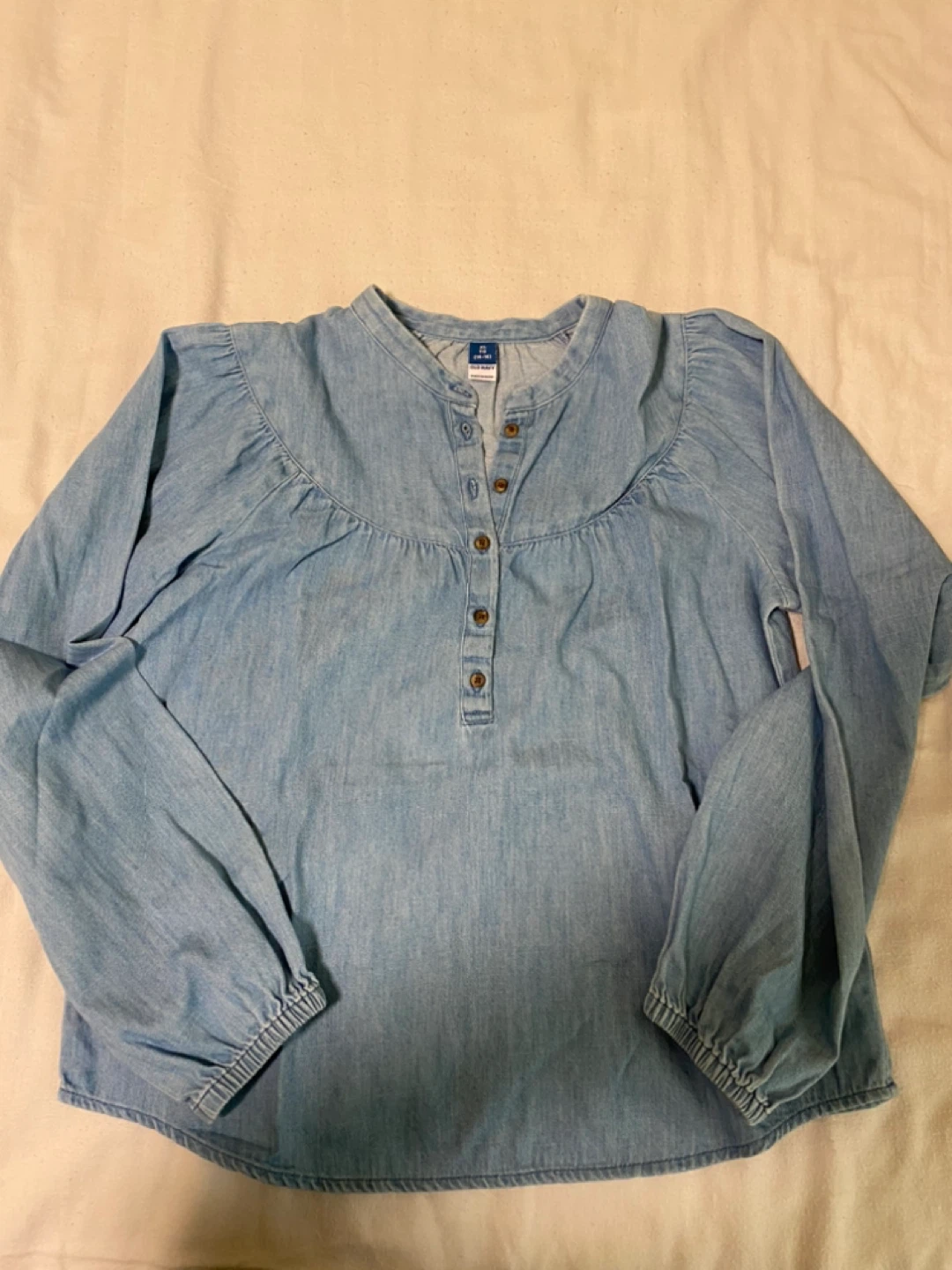 Old Navy Girls' Light Blue Denim Top - XL (14-16)