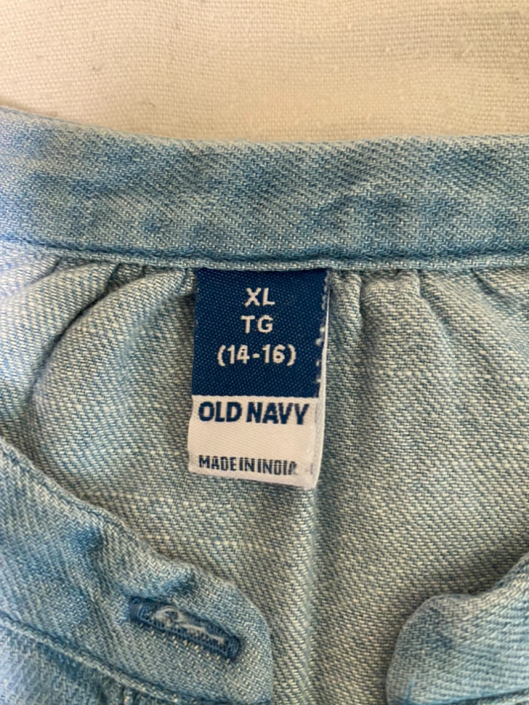 Old Navy Girls' Light Blue Denim Top - XL (14-16) - photo 3