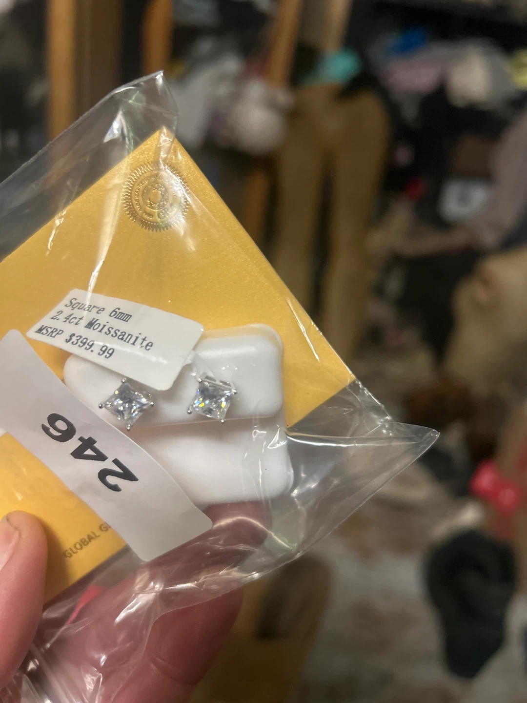 New GRA Created Moissanite Earrings - photo 2