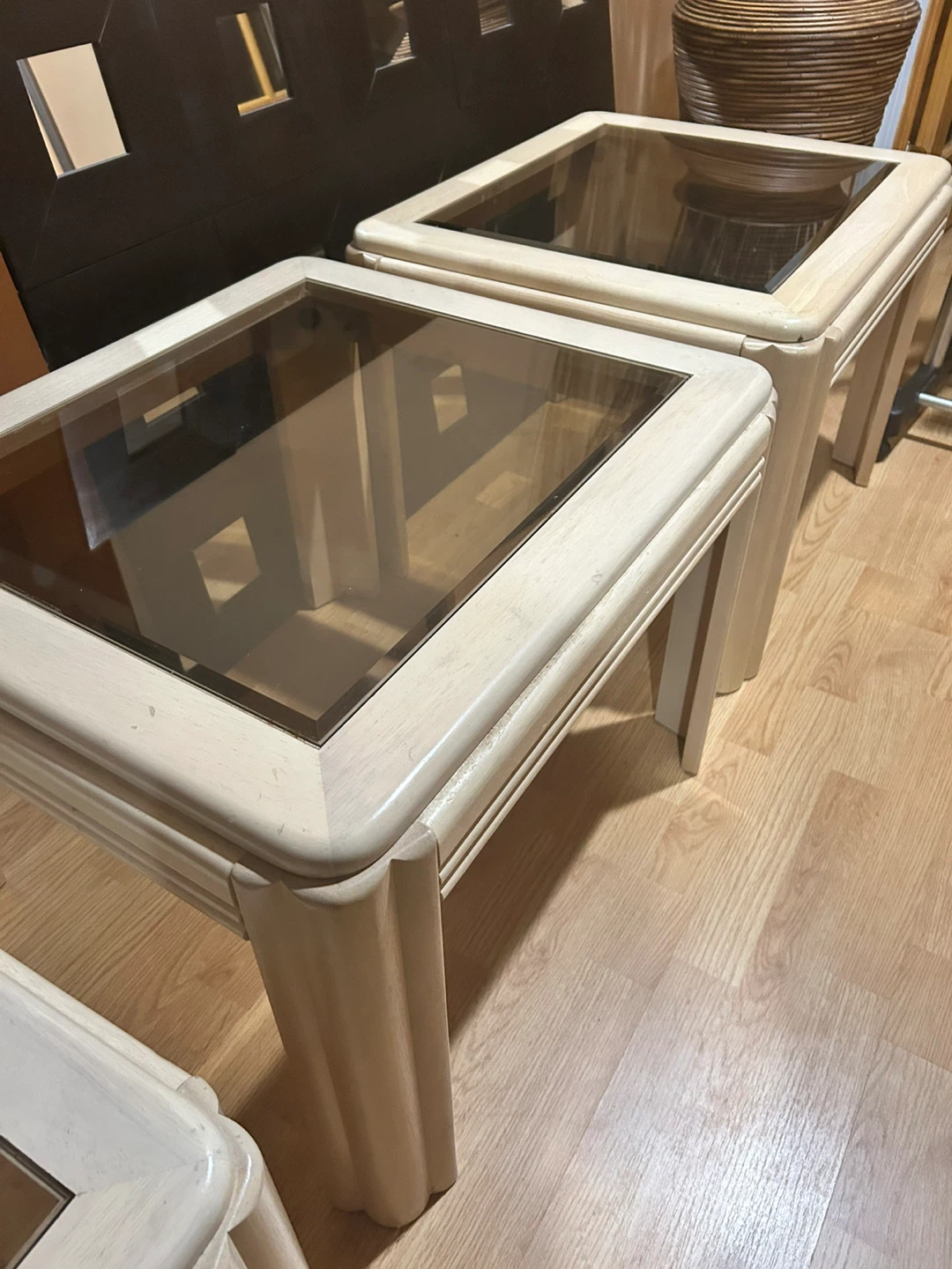 Glass Top Coffee Table & End Tables Set - photo 2