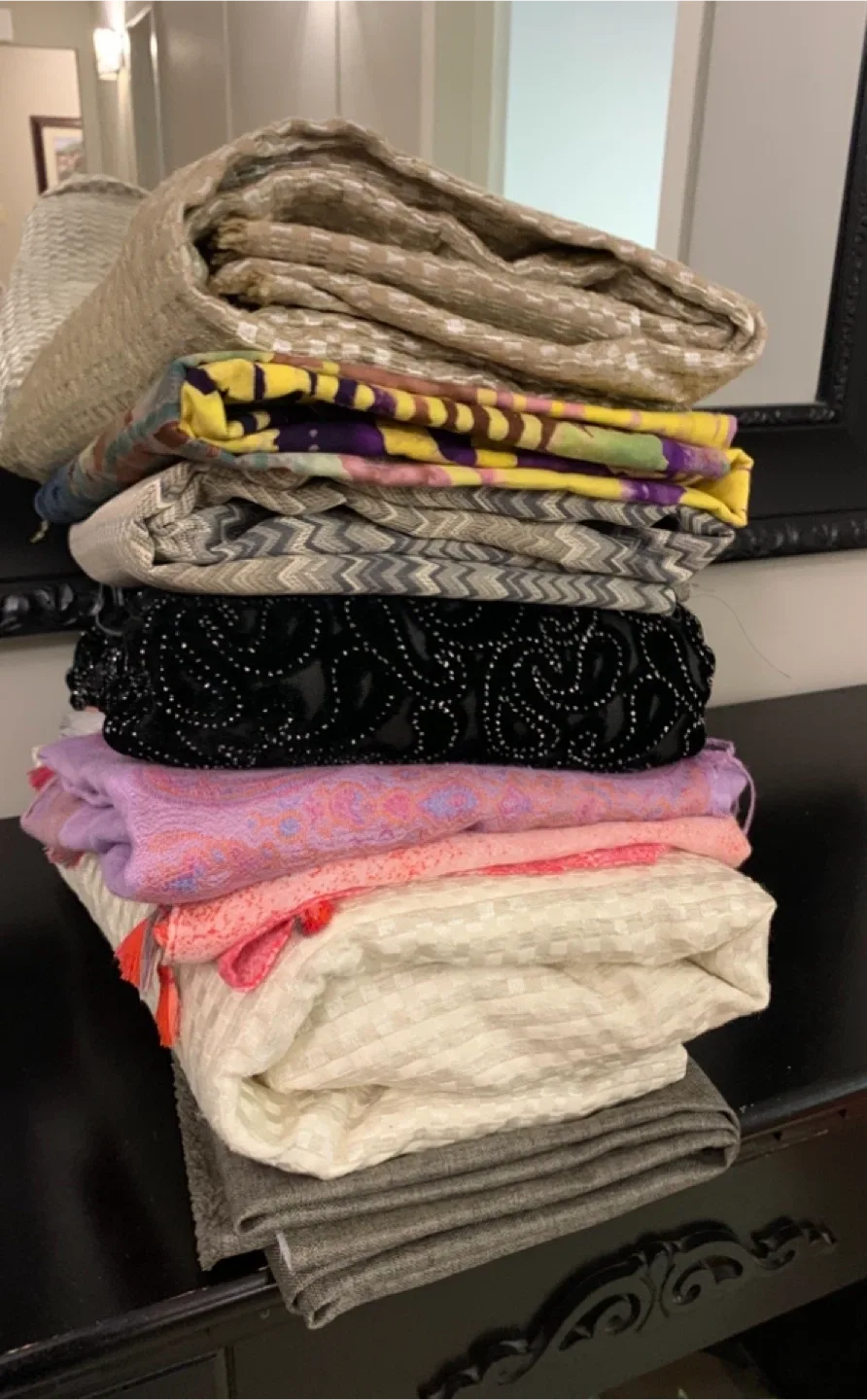 Assorted drapery Fabric Pieces