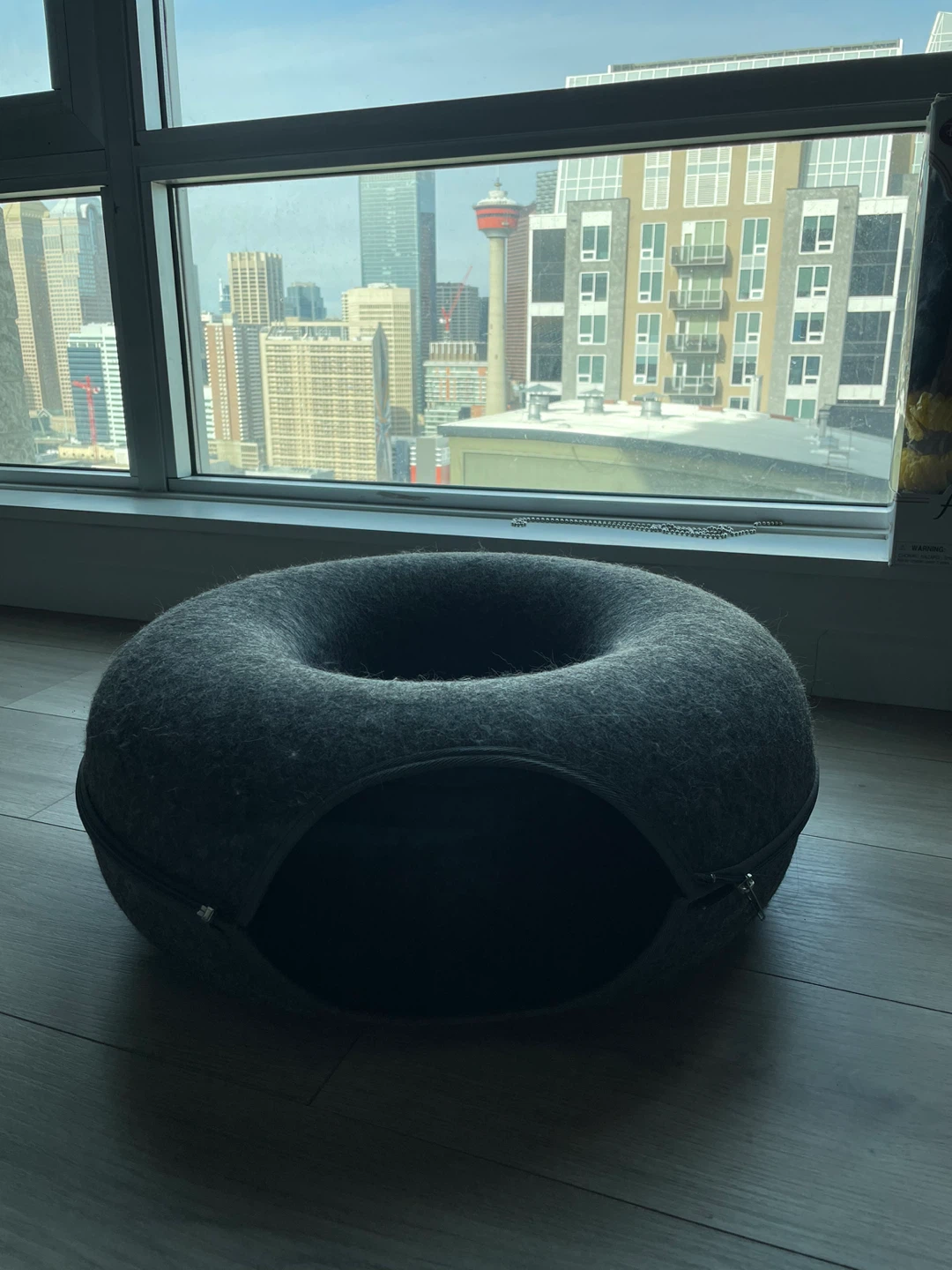 Grey Donut Cat Bed - 18 inch